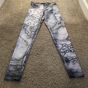 EUC Middle Earth Map Blackmilk Leggings